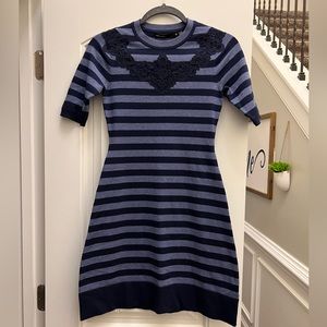 Karen Millen Blue stripped lace sweater dress XS